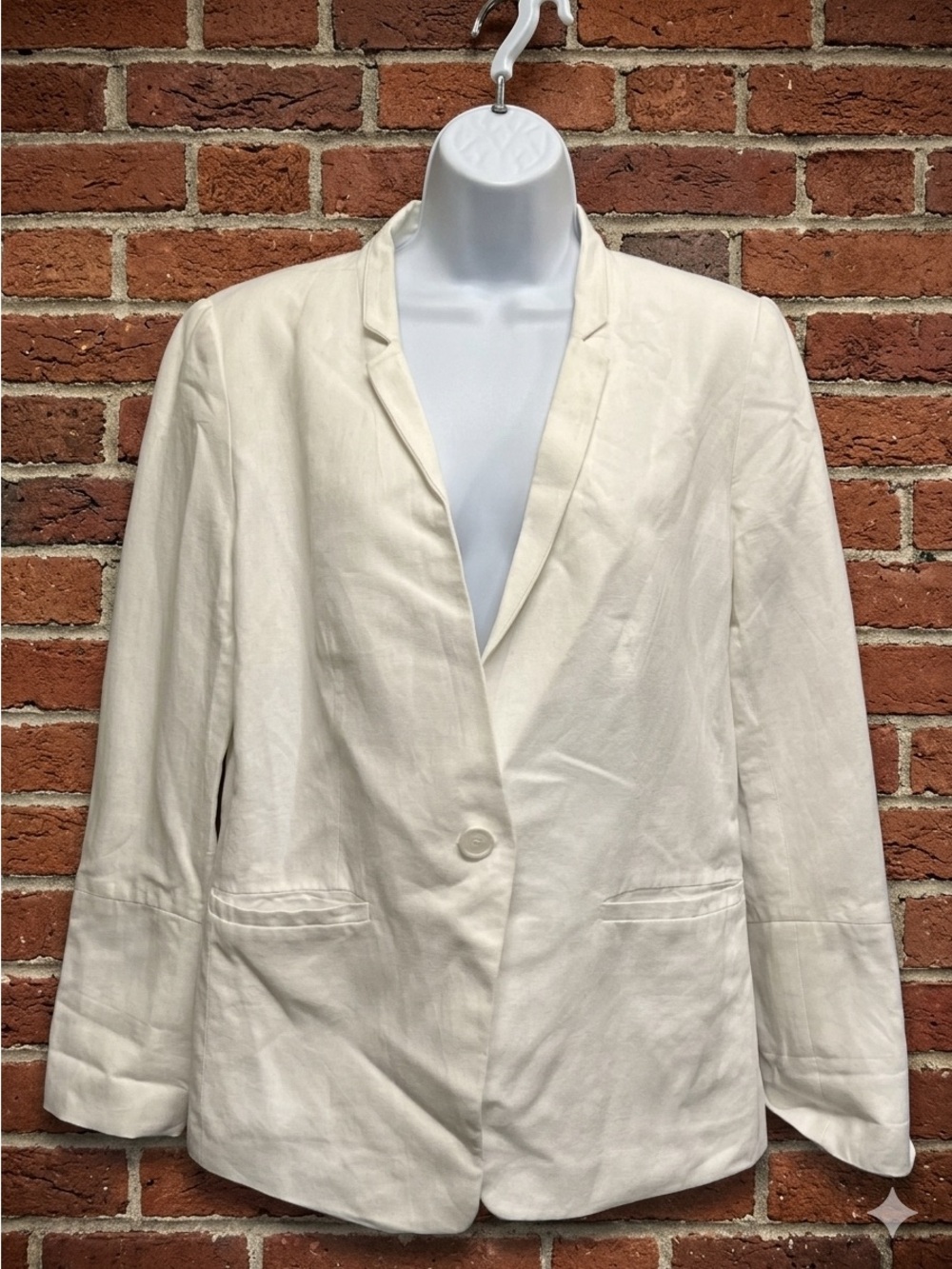 Ann Taylor Loft Linen Blend Lined Blazer Size 10